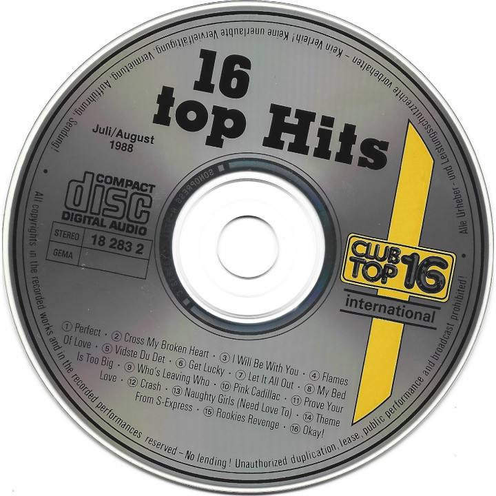 Club Top 16 Juli/August 1988