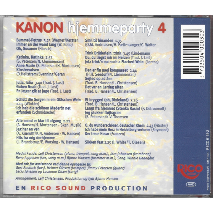 Rico Kvintetten – Kanon Hjemmeparty-Box Vol 4