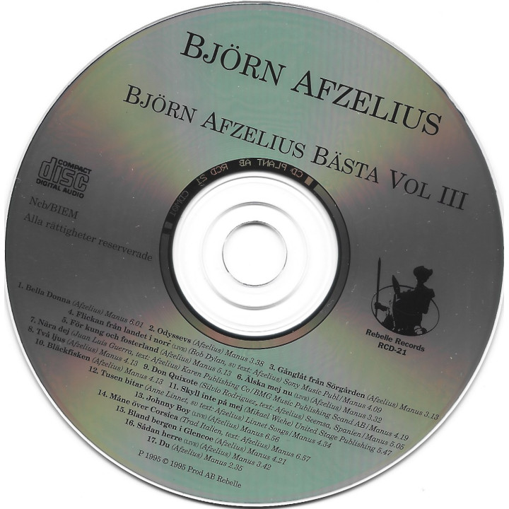 Björn Afzelius – Björn Afzelius Bästa Vol III
