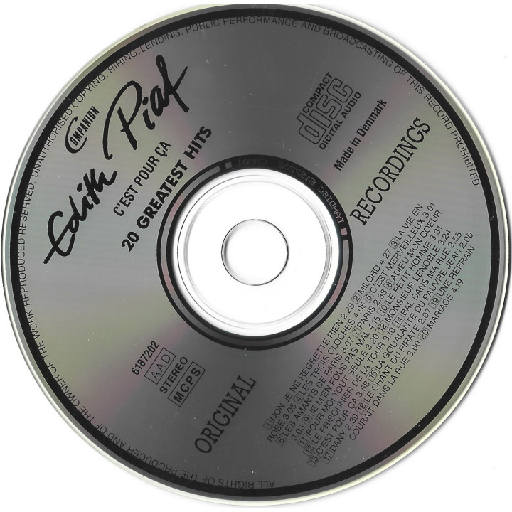 Edith Piaf – C'est Pour Ça - 20 Greatest Hits