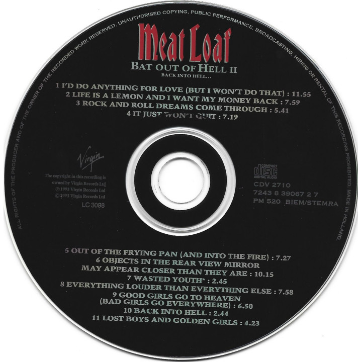 Meat Loaf – Bat Out Of Hell II: Back Into Hell